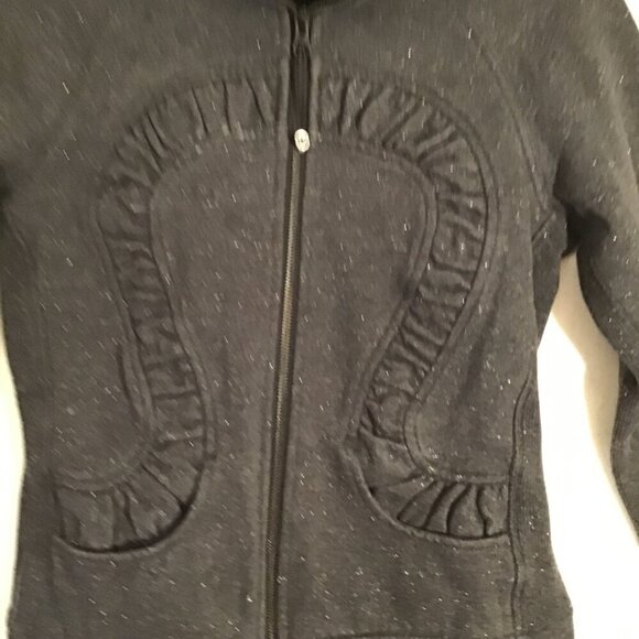 Lululemon Cuddle Up Jacket Heathered Black / Black Sparkle Size 6 - Picture 9 of 14